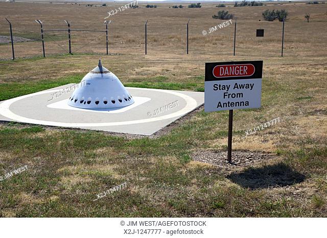 Cactus Flat, South Dakota - An antenna protrudes above ground at the underground launch control center for Minuteman II missiles  The site was deactivated...