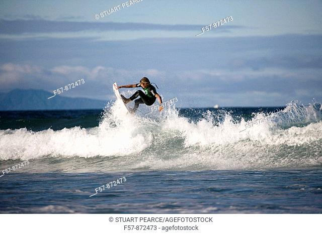Surfing in Mt  Maunganui, New Zealand