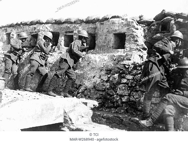 guerra, trincea di cemento sul carso, 1915-1918