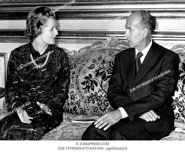 June 5, 1979 - Paris, France - The first female British Prime Minister (from 1979-1990) MARGARET THATCHER, in a meeting with the President of the French...