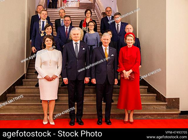 Diana Nausediene, wife of Lithuania President Gitanas Nauseda, Lithuania President Gitanas Nauseda, King Philippe - Filip of Belgium and Queen Mathilde of...