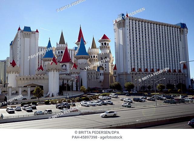 View of the Hotel Excalibur on the Las Vegas Strip, an approximately 4.2 mile stretch of Las Vegas Boulevard South, in Las Vegas, USA, 05 January 2014