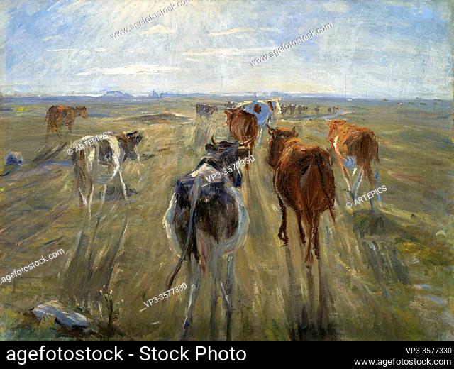 Philipsen Theodor Esbern - Long Shadows Cattle on Saltholm - Danish School - 19th and Early 20th Century