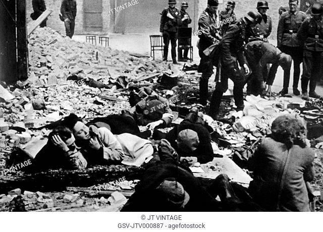 German Soldiers Inspecting the Dead in Warsaw Ghetto, Poland, 1943