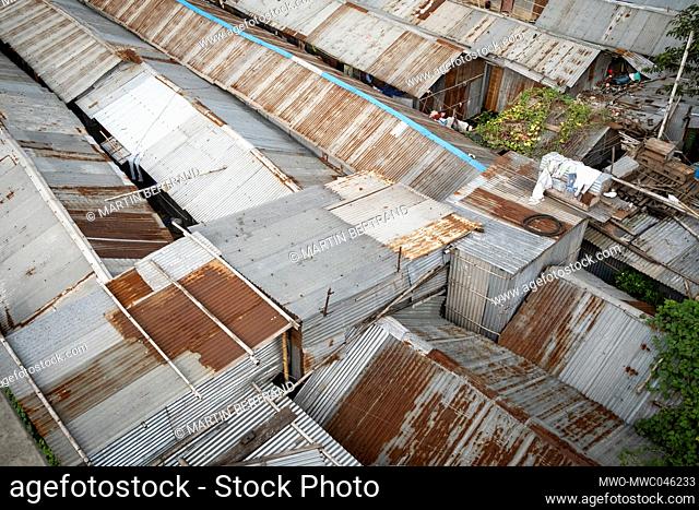 The slums of Duari Para in Dhaka, the capital of Bangladesh, home to mainly climate migrants from the southern countryside where they have suffered the effects...
