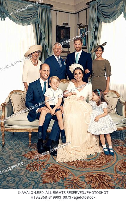 For first publication 22.30 hours BST on Sunday July 15th 2018: OFFICIAL PORTRAIT OF THE CHRISTENING OF PRINCE LOUIS. OBLIGATORY CREDIT LINE: PHOTO MATT...