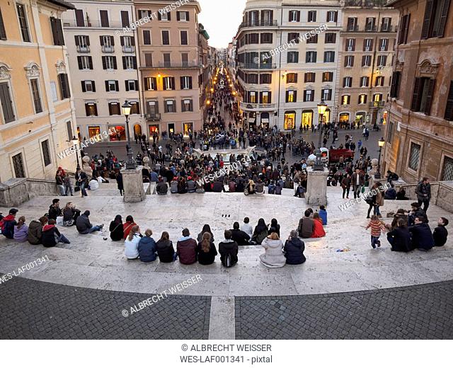 Italy, Rome, People at Piazza di Spagna