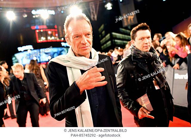 Sting arrives at the 'Bambi' award ceremony in Berlin, Germany, 17 November 2016. The 'Bambi' award ceremony was hosted for the 68th time