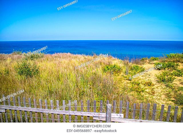 A hot and sunny weather along the shore of the beach at Cape Cod National Seashore