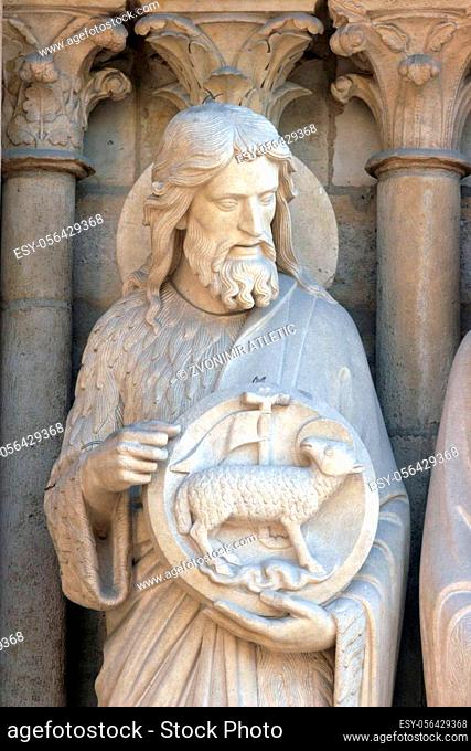 Saint John the Baptist, Notre Dame Cathedral, Paris, Portal of the Virgin