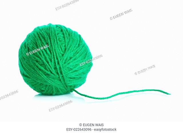 wool yarn ball isolated on white.  ball of yarn for knitting