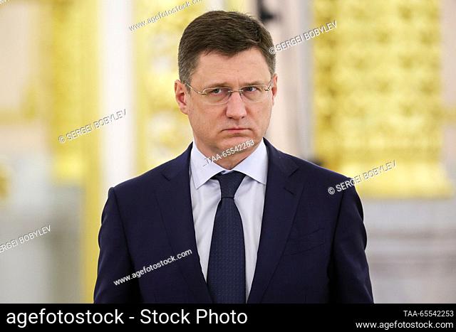 RUSSIA, MOSCOW - DECEMBER 7, 2023: Russia's Deputy Prime Minister Alexander Novak attends a meeting between Russia's President Vladimir Putin and Iran's...