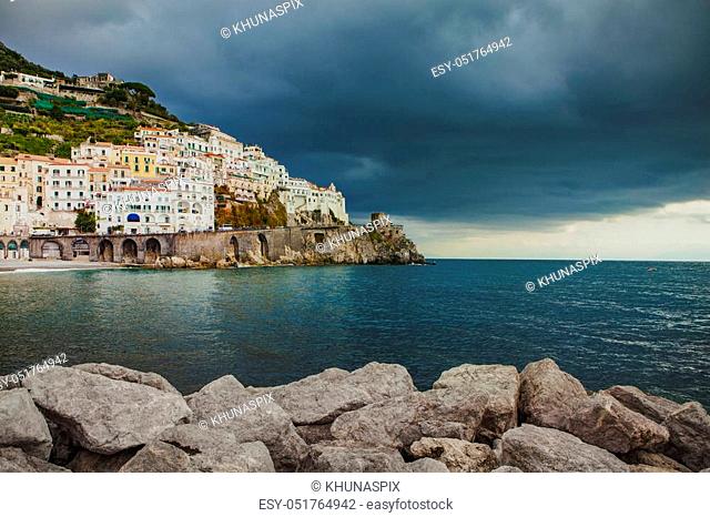 beautiful scenic of amalfi coast in south italy most popular european traveling destination