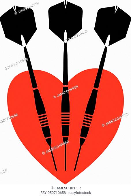 love darts in a heart