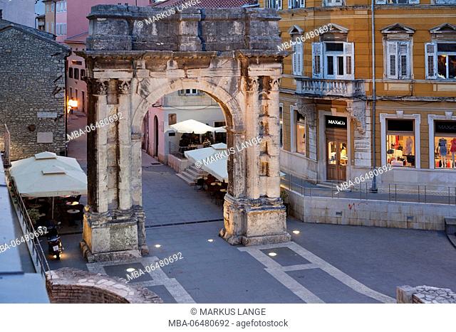 Triumphal arch of the Sergier in the Old Town of Pula, Istria, Croatia