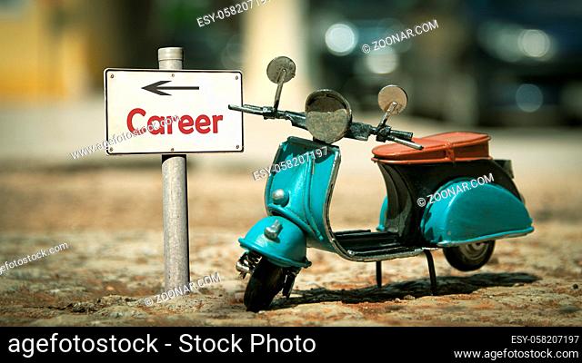 Street Sign the Direction Way to Career
