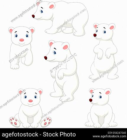 Cute polar bear cartoon collection