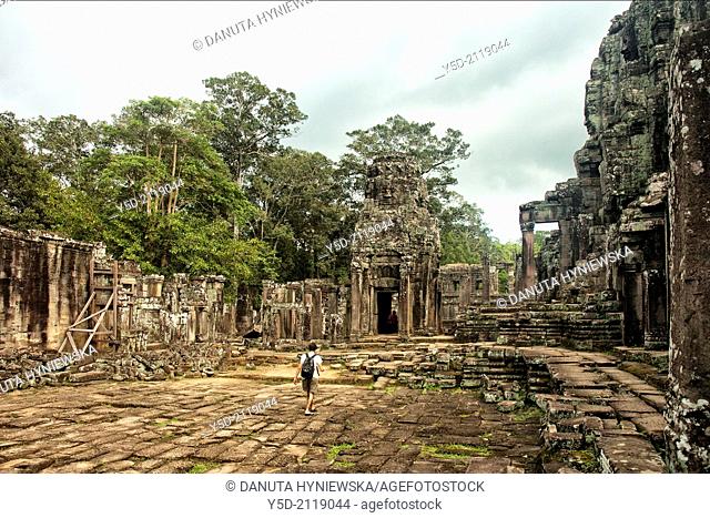 Bayon temple, temple complex of Angkor Wat, Siem Reap, Cambodia, Asia