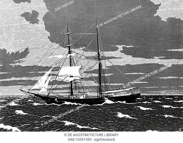 Brigantine the Mary Celeste, commanded by Benjamin Briggs, found unmanned drifting towards the Strait of Gibraltar in 1872, 19th century