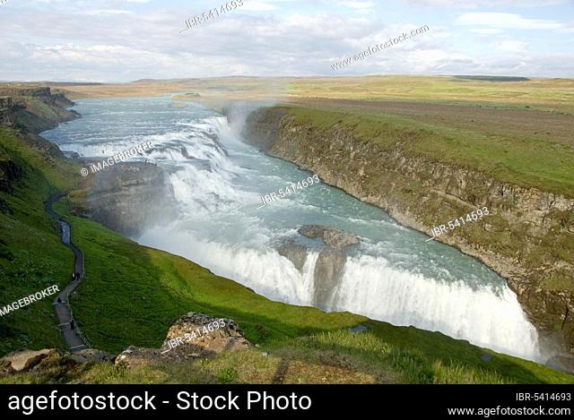 Gullfoss Waterfall, Golden, Hvita River, Iceland, Europe