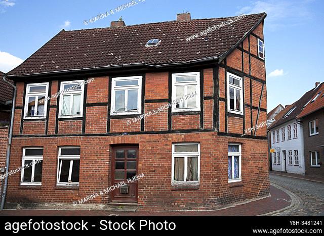 Timbered House in Moelln; Eulenspiegel city; Schleswig-Holstein; Herzogtum Lauenburg; Germany