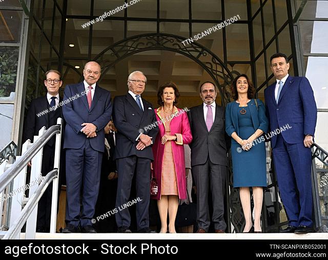 Sweden's Foreign Minister Tobias Billstrom, Faisal Al-Fayez, President of the Jordanian Senate, H.M. King Carl XVI Gustaf, H.M. Queen Silvia, H.R.H