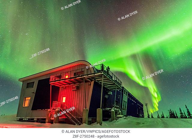 The Northern Lights, or aurora borealis, on the night of March 4/5, 2016 as seen and shot from the Churchill Northern Studies Centre near Churchill, Manitoba