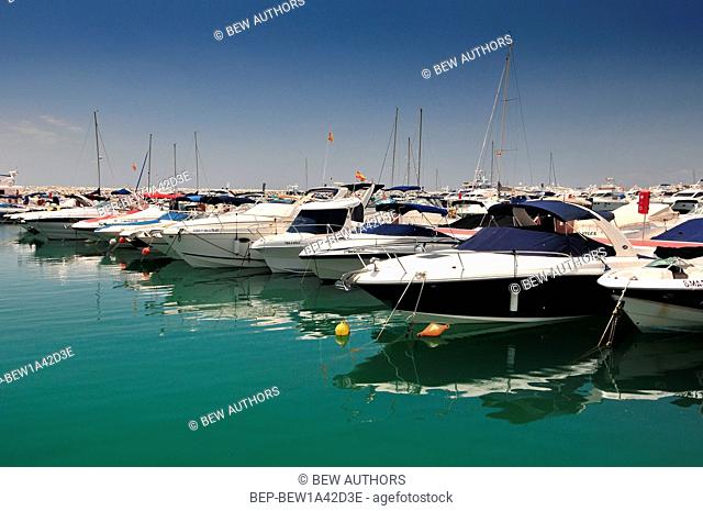 Luxury boats at Puerto Banus, Marbella, Malaga, Spain