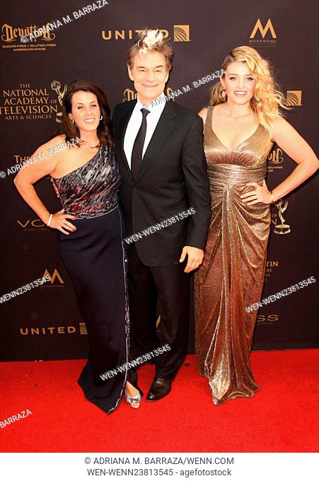 43rd Annual Daytime Emmy Awards Arrivals 2016 held at the Westin Bonaventure Hotel and Suites Featuring: Liza Oz, Dr. Mehmet Oz, Daphne Oz Where: Los Angeles