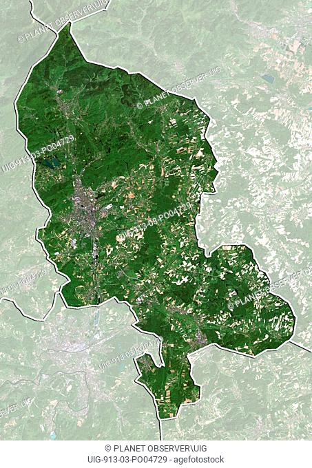 Departement of Territoire de Belfort, France, True Colour Satellite Image
