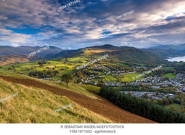 View from Latrigg summit towards Castlerigg Fell, Lake District National Park, Cumbria, England, UK, Europe