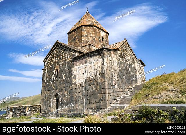 Sevanavank monastic complex on the bank of Sevan lake in Armenia