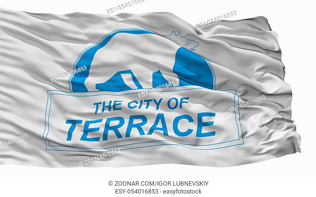 Terrace City Flag, Country Canada, British Columbia Province, Isolated On White Background
