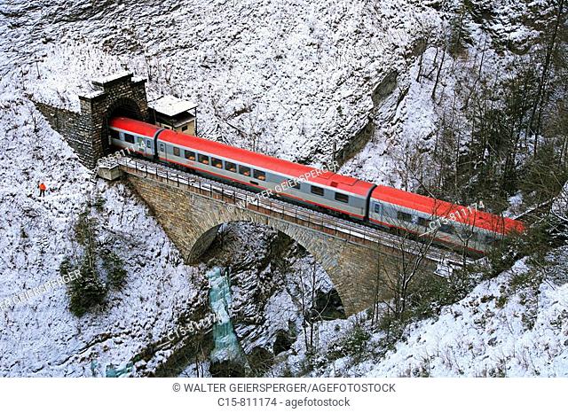 Tauern railway in the winter