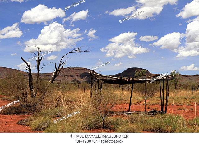 Remains of an old camp in the outback, Pilbara, Western Australia, Australia