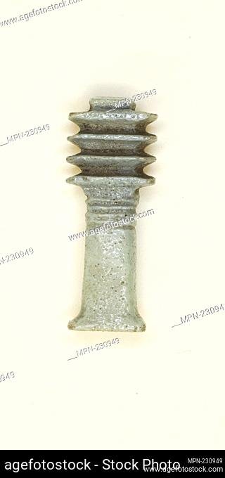 Amulet of a Djed Pillar - Late Period, Dynasties 26–31 (664–332 BC) - Egyptian - Artist: Ancient Egyptian, Origin: Egypt, Date: 664 BC–332 BC, Medium: Faience