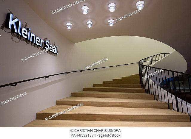 The staircase to the Kleiner Saal seen during a press tour in the Elbphilharmonie in Hamburg, Germany, 01 November 2016. The Elbphilharmonie in Hamburg is...