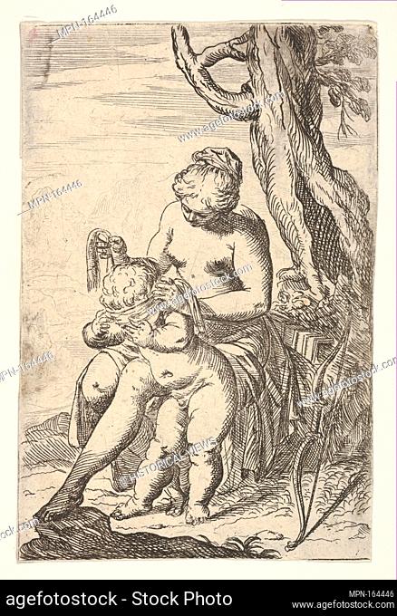Venus tying a blindfold over Cupid's eyes, from the series 'Sport of Love' (Scherzi d'amore). Series/Portfolio: Sport of Love (Scherzi d'amore); Artist: Odoardo...