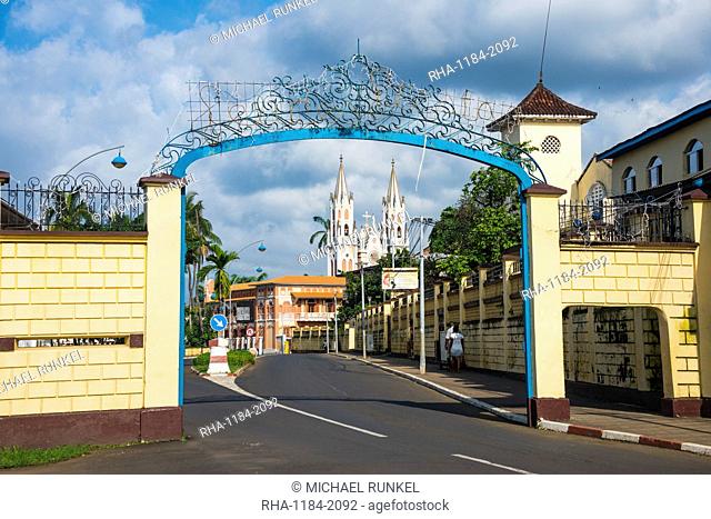 Road leading to the Cathedral of St. Isabel, Malabo, Bioko, Equatorial Guinea, Africa