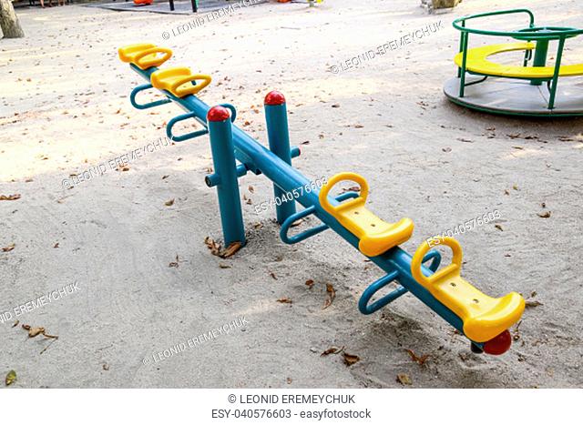 Children's rocking, swing balancer on the playground