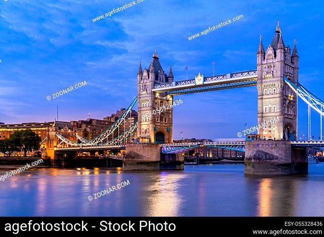 London Tower Bridge Sunset dusk, London UK
