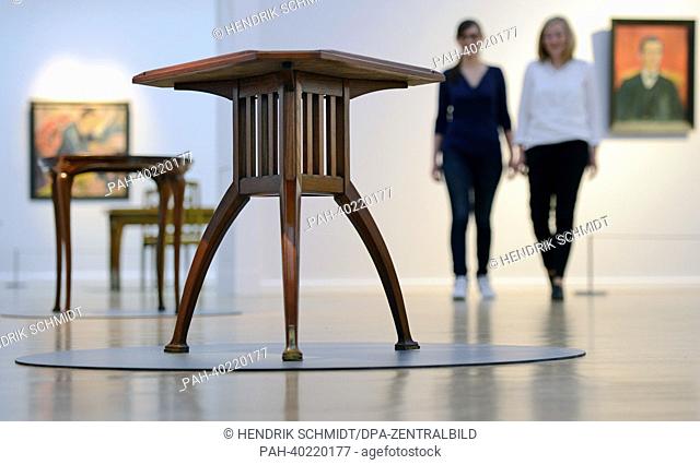 A table designed by Henry van de Velde stands in the Kunstsammlungen in Chemnitz,  Germany, 12 June 2013. The museum is hosting a special exhibition to...