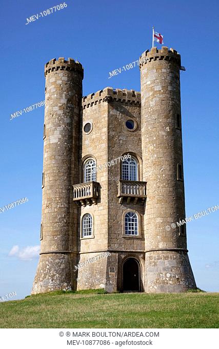 Broadway Tower overlooking the Vale of Evesham in the Cotswolds