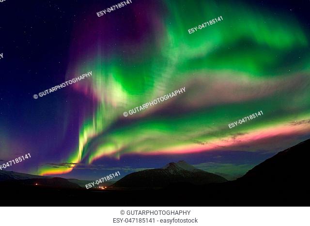 Northern lights (Aurora borealis) at night