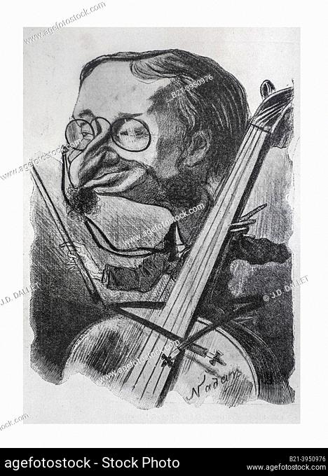 Offenbach- ( by Nadar)..Jacques Offenbach (20 June 1819 – 5 October 1880) was a German-born French composer, cellist and impresario of the Romantic period