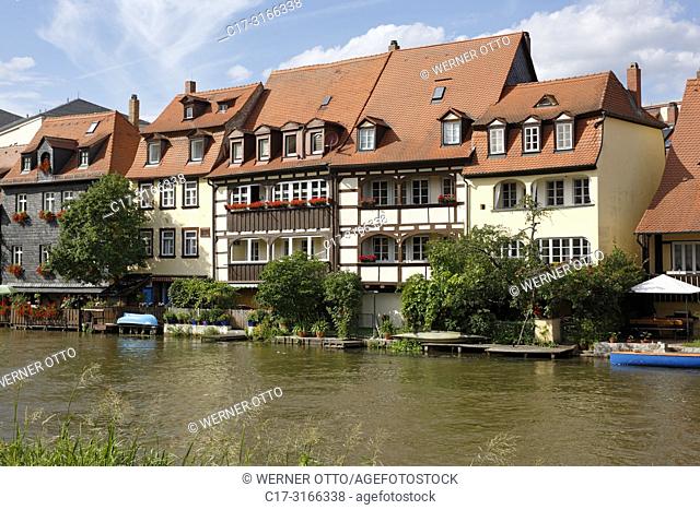 Bamberg, D-Bamberg, Regnitz, Main-Danube Canal, Upper Franconia, Franconia, Bavaria, Little Venice at the Regnitz, Klein-Venedig, former fisheries, fishing camp
