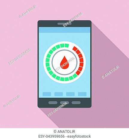 Menstrual mobile calendar icon. Flat illustration of menstrual mobile calendar vector icon for web design