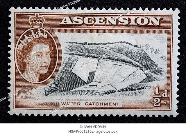 Water catchment, postage stamp, Ascension