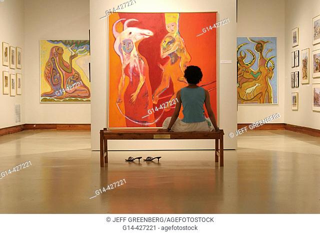 Wiregrass Museum of Art, paintings, visitor. Dothan, Wiregrass Region. Alabama. USA