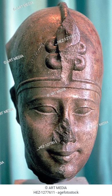 Head of the Pharaoh Teos, 4th century BC. Teos, the second pharaoh of the 30th Dynasty of Ancient Egypt, ruled from 362 until 360 BC